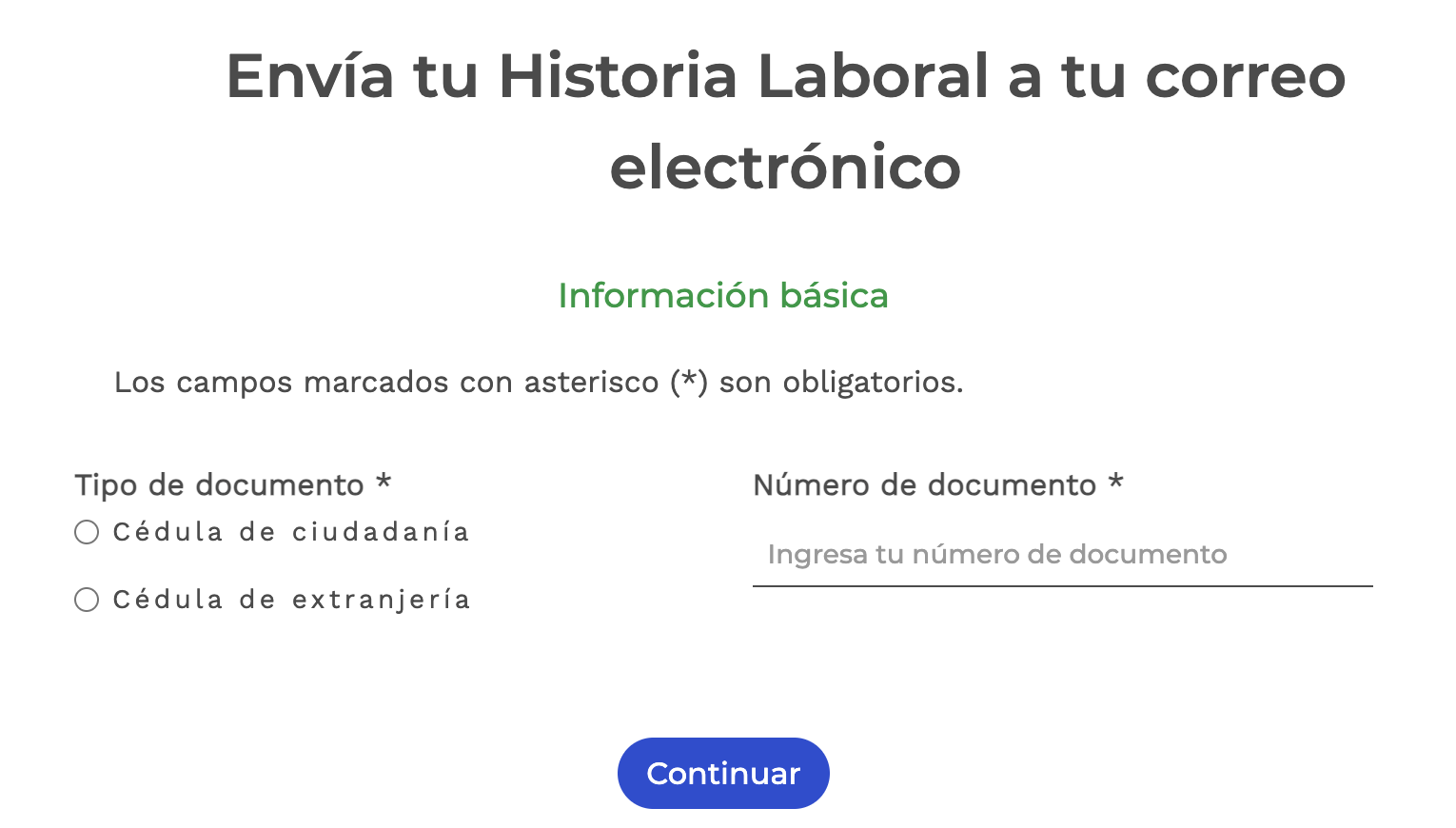 Descargar y enviar historial de Colpensiones al email