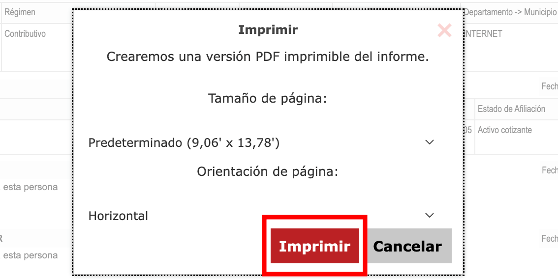 Imprimir resultado de la consulta
